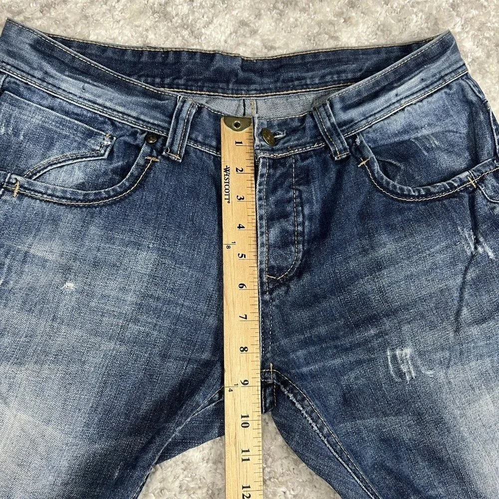 DINAMIT Jeans‎ 34x34 Straight Distressed Acid Denim Blue Italy Casual Pockets